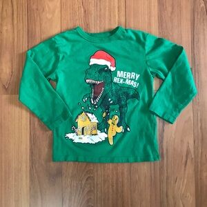 The Children’s Place Boy’s Christmas Dino Long Sleeve Tee Size XS (4)